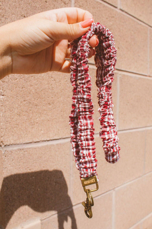 Maroon & White Checked Lanyard