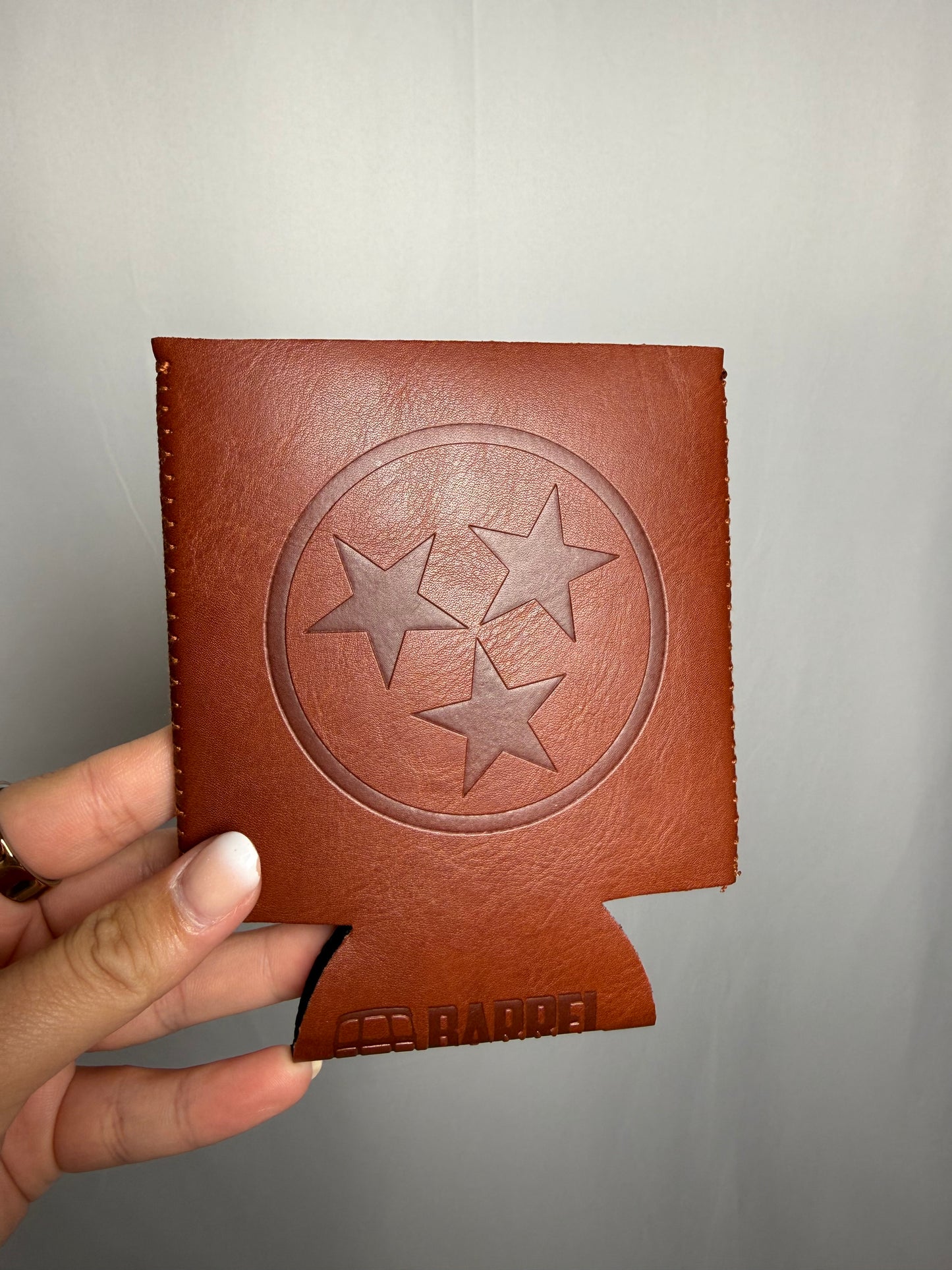 Tennessee Tri Star Faux Leather Koozie