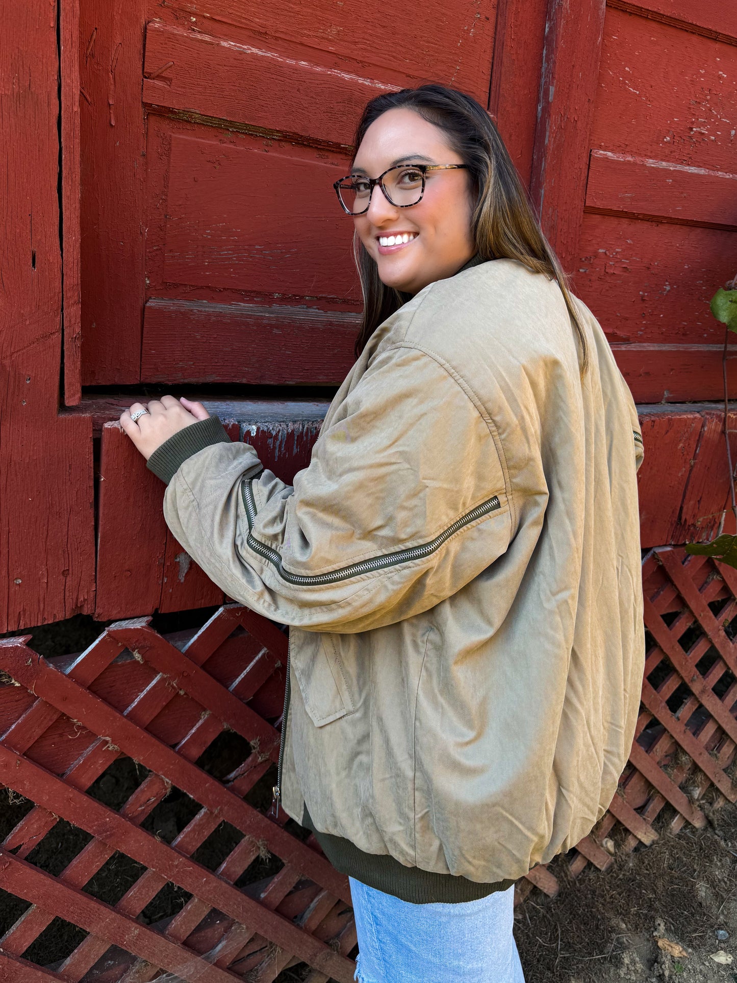 The Laid-Back Luxe Puffer Bomber- Khaki