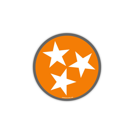 Holler Orange and Smokey Gray Tri Star Sticker