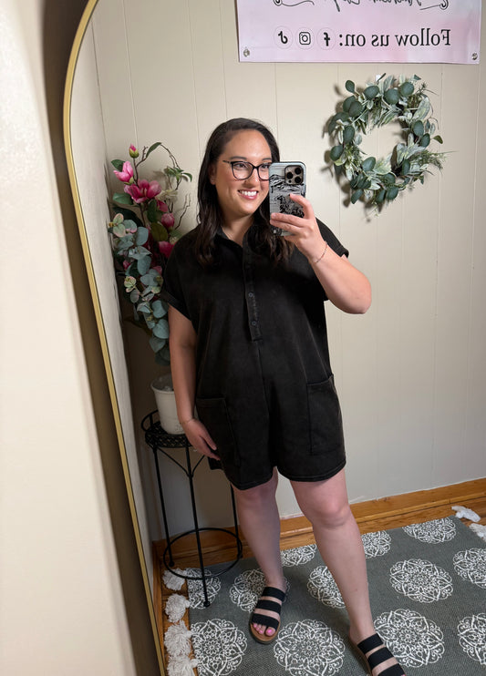 Ivy's Vintage Wash Scuba Romper