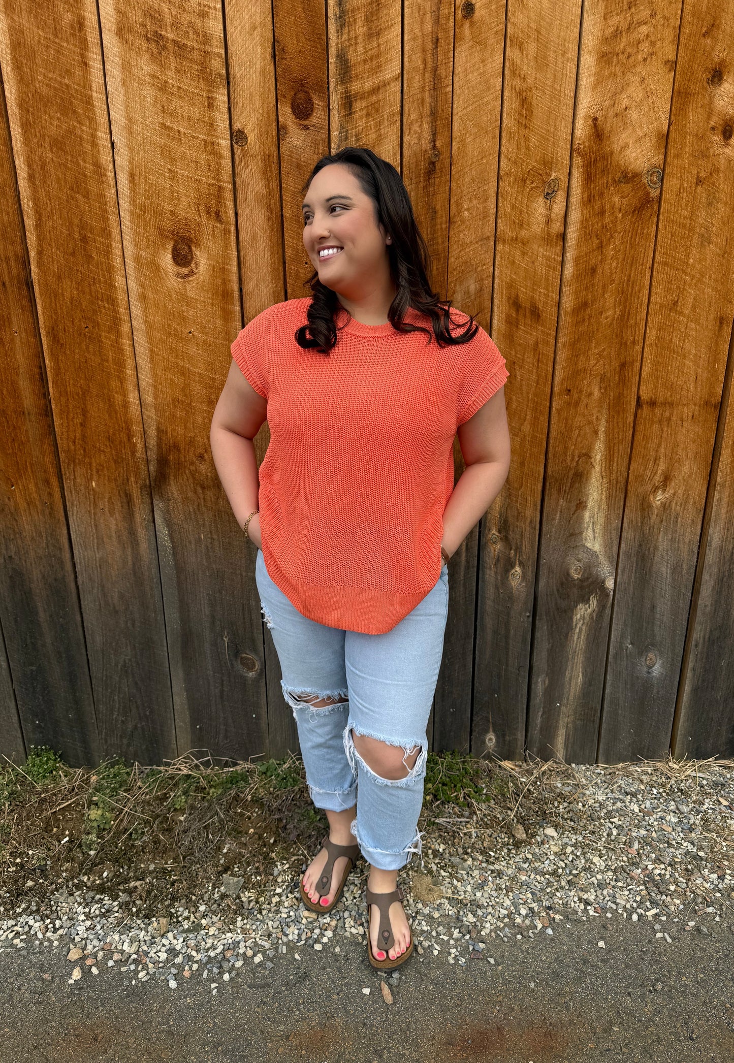 The Apricot Blossom Vest- Coral