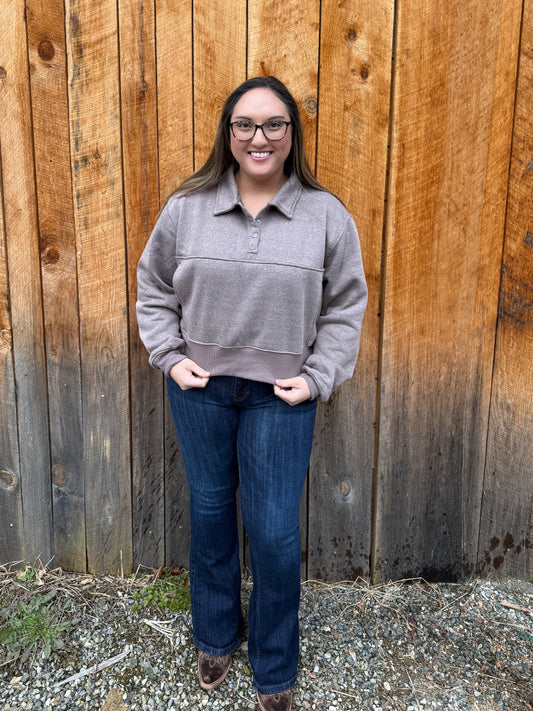 Nutcracker's Classic Snapped Sweatshirt- Walnut