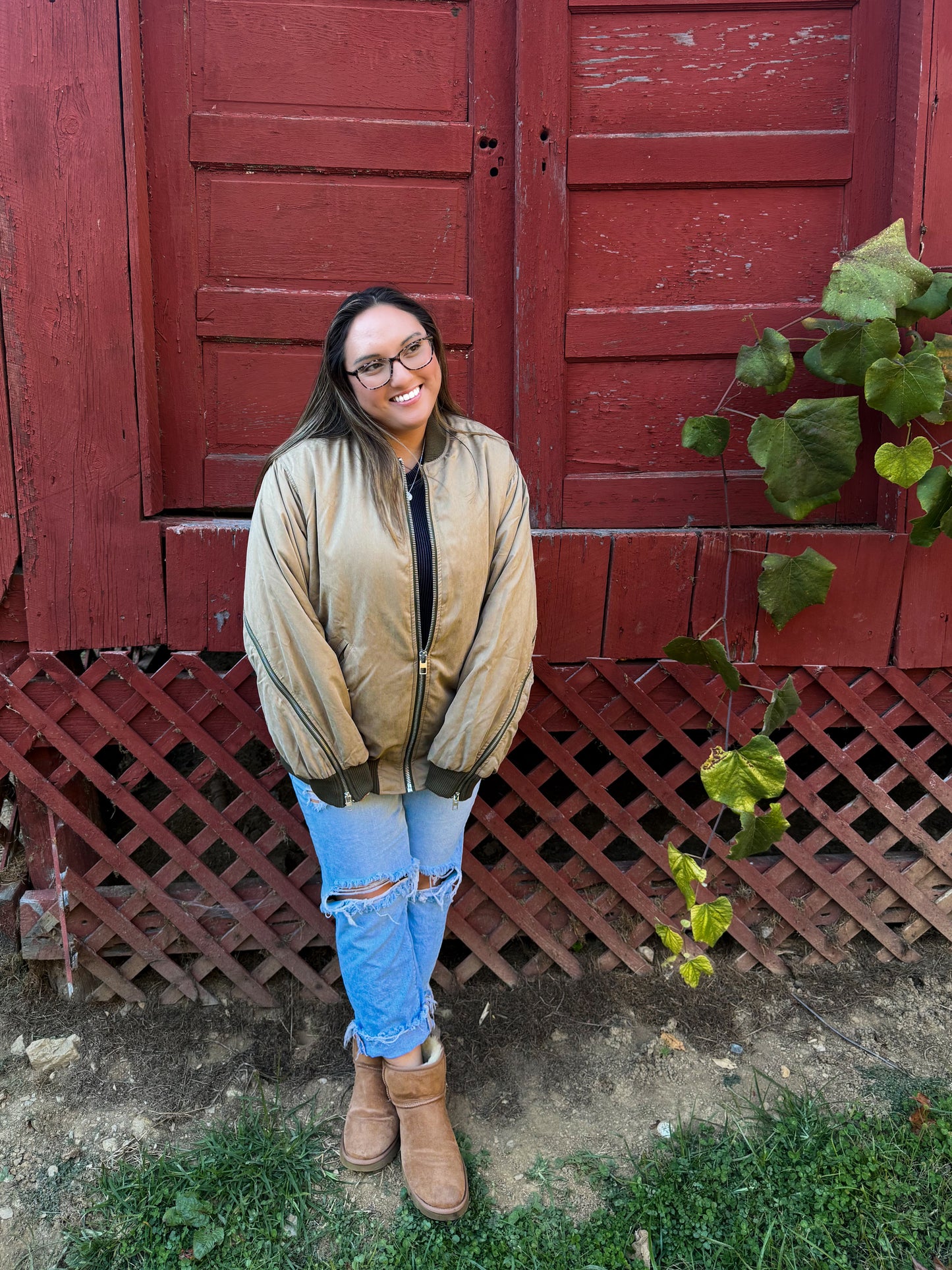 The Laid-Back Luxe Puffer Bomber- Khaki