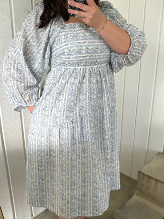 Donna's Floral Stripe Dress