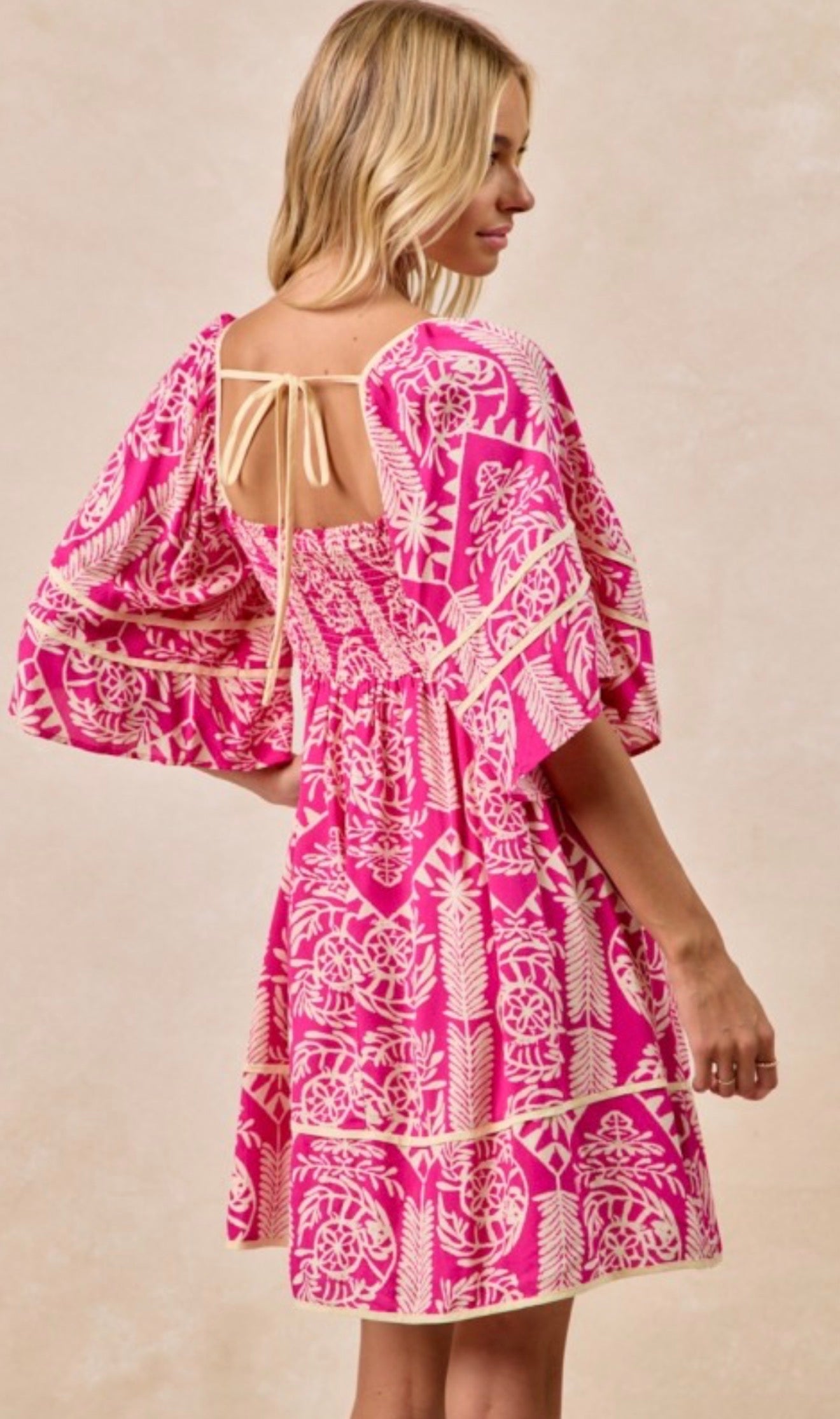 The Kennedy Aztec Dress- Fuchsia