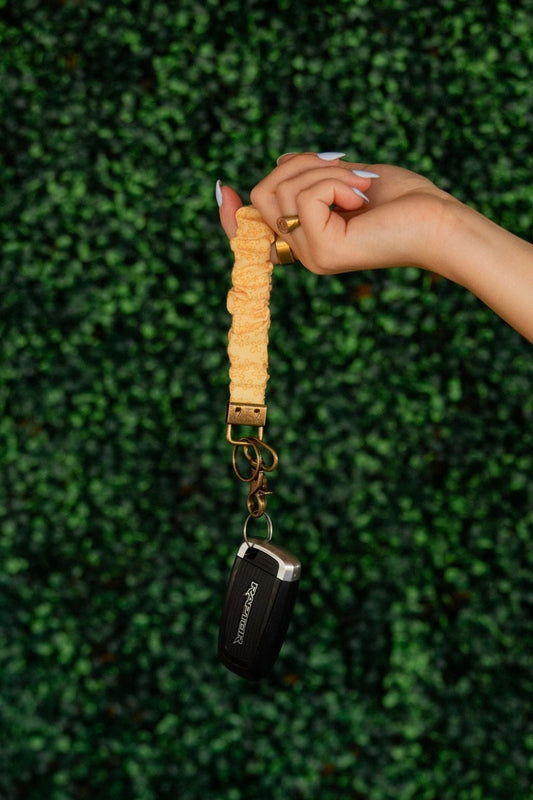 Yellow Bloom Scrunchie Keychain