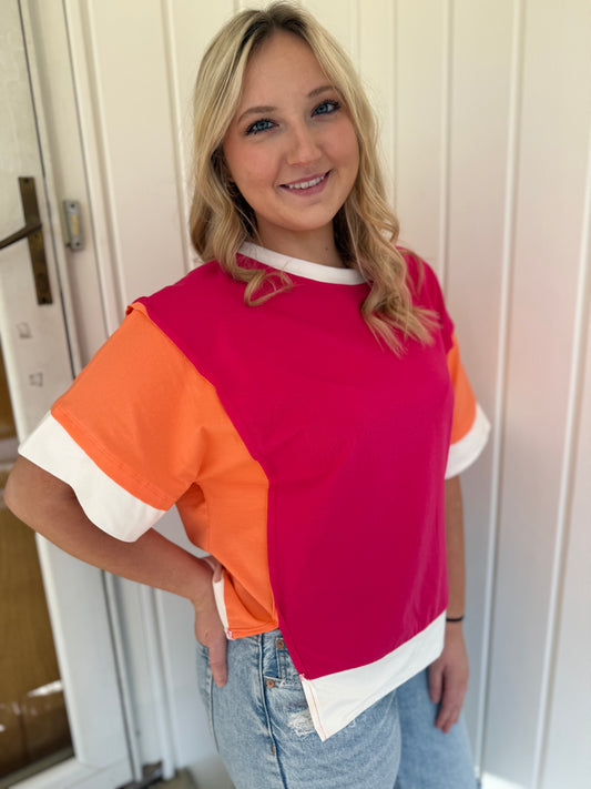 Color Block Short Sleeve T-Shirt