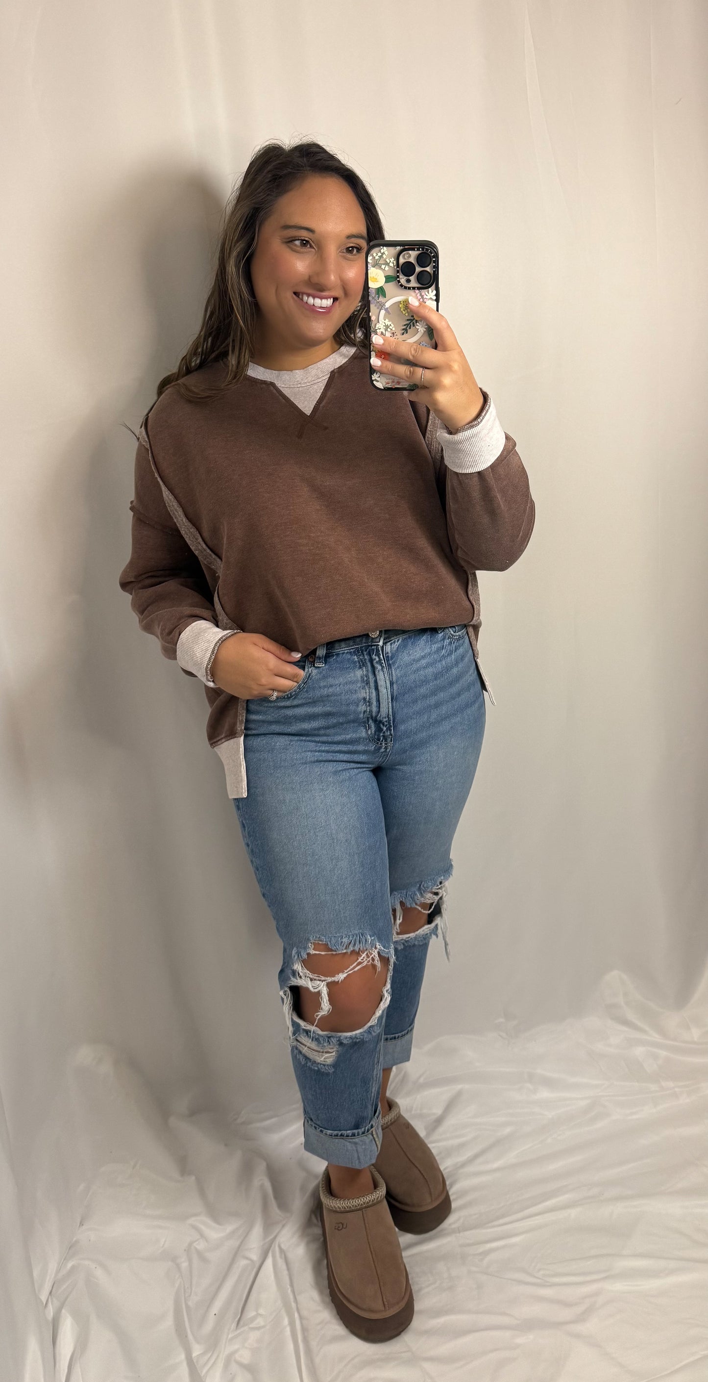 The Mocha Mornings Pullover- Brown