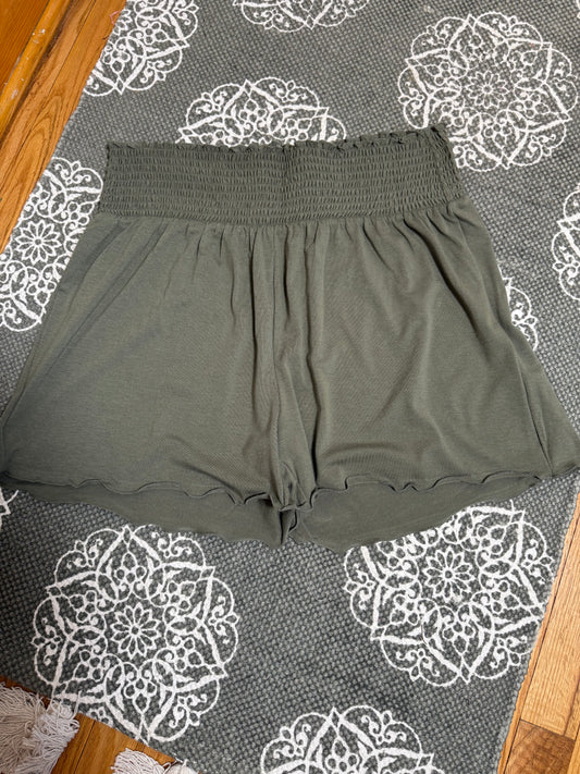 Relaxed Smocked Shorts