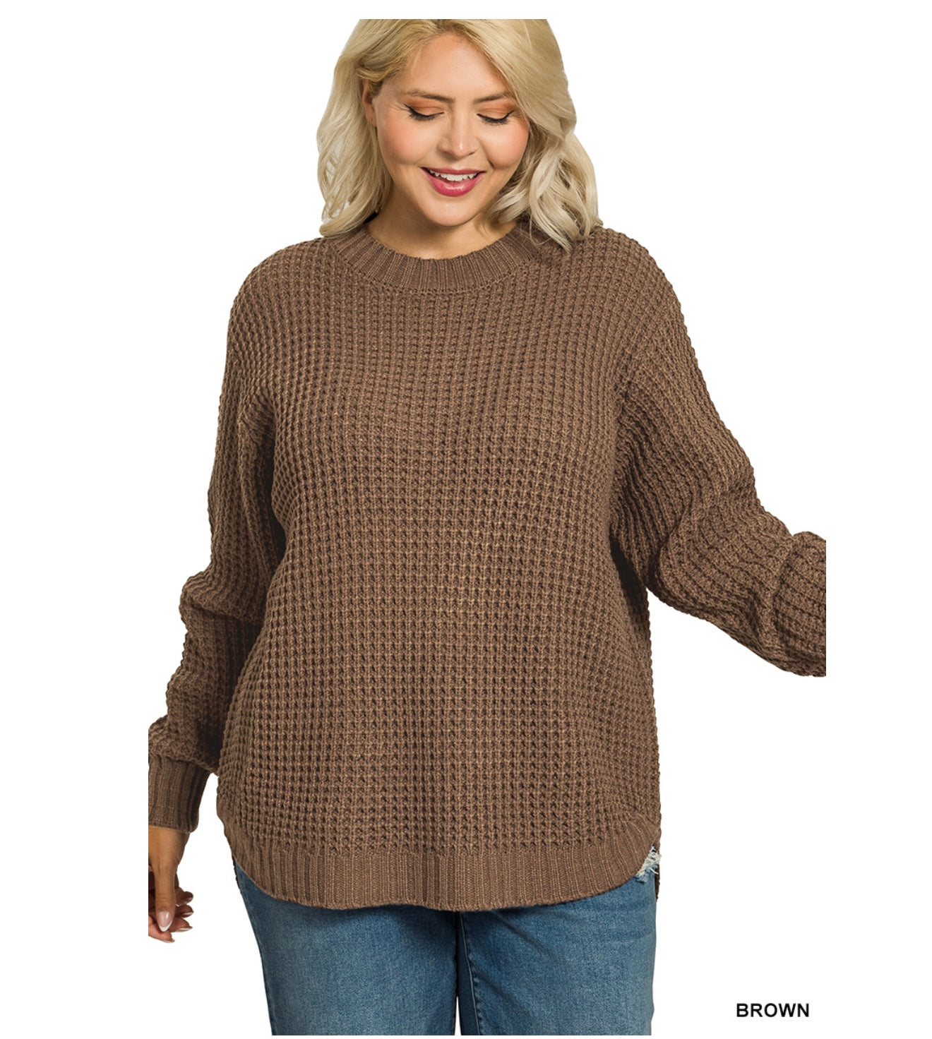 The Pecan Ripple Sweater- Brown