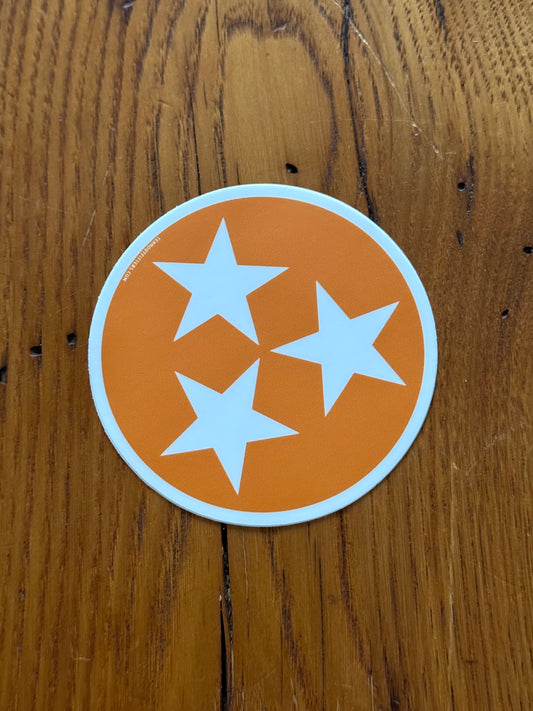 Orange & White Tri Star Sticker