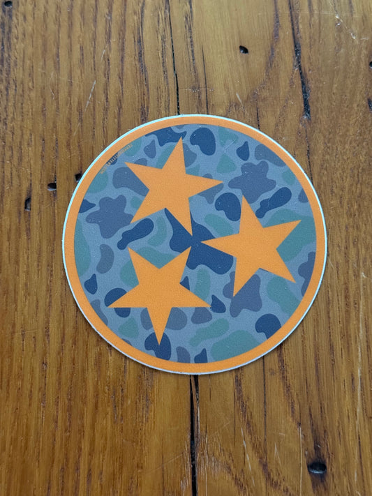 Camo Tri Star Sticker