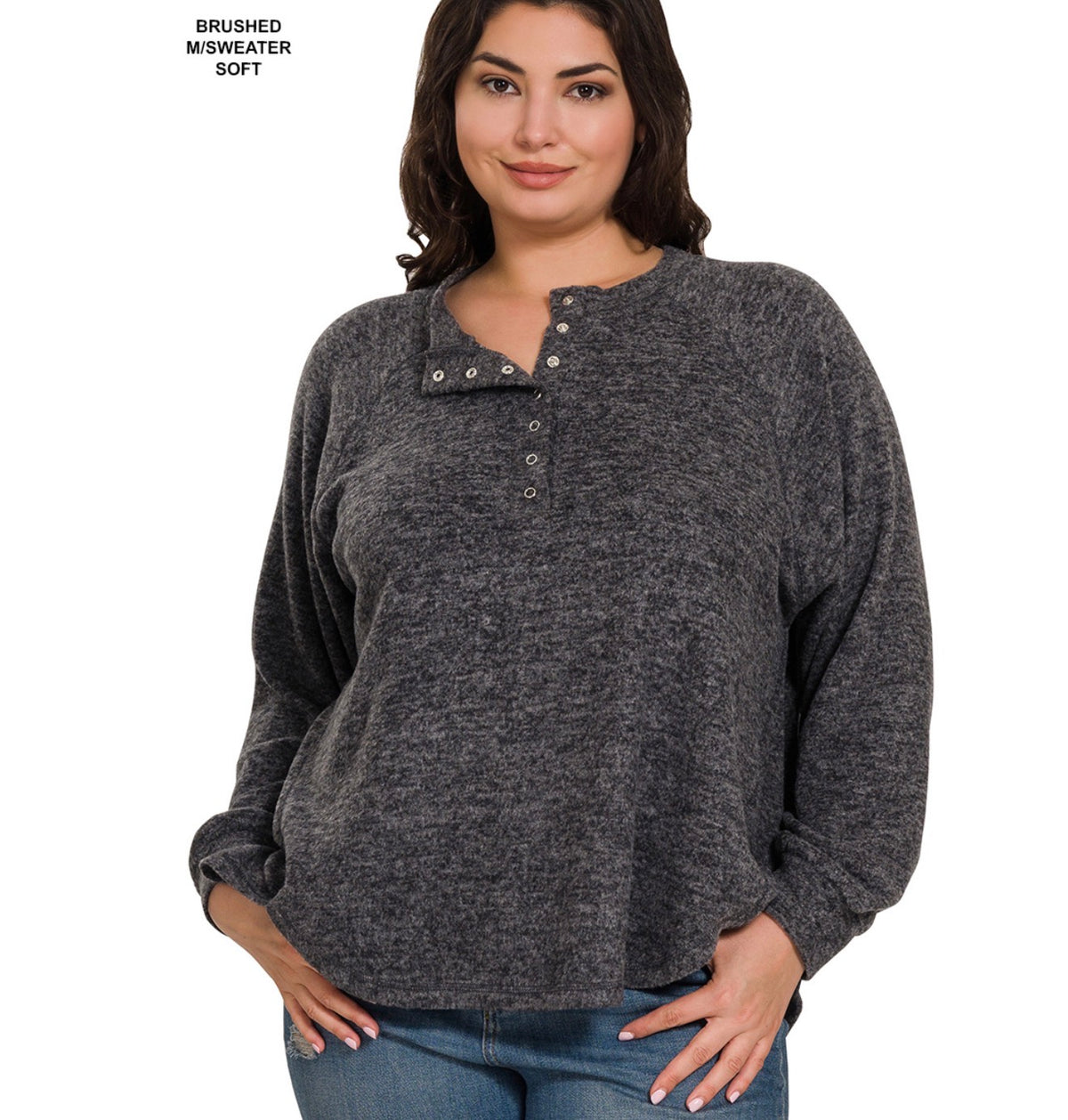 (Plus) Midnight Henley Sweater