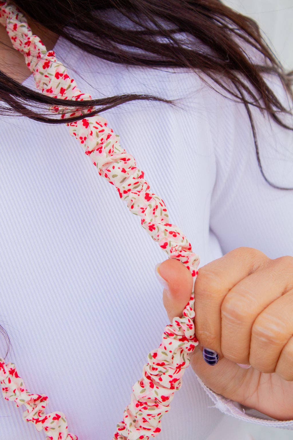 Red & Pink Floral Lanyard