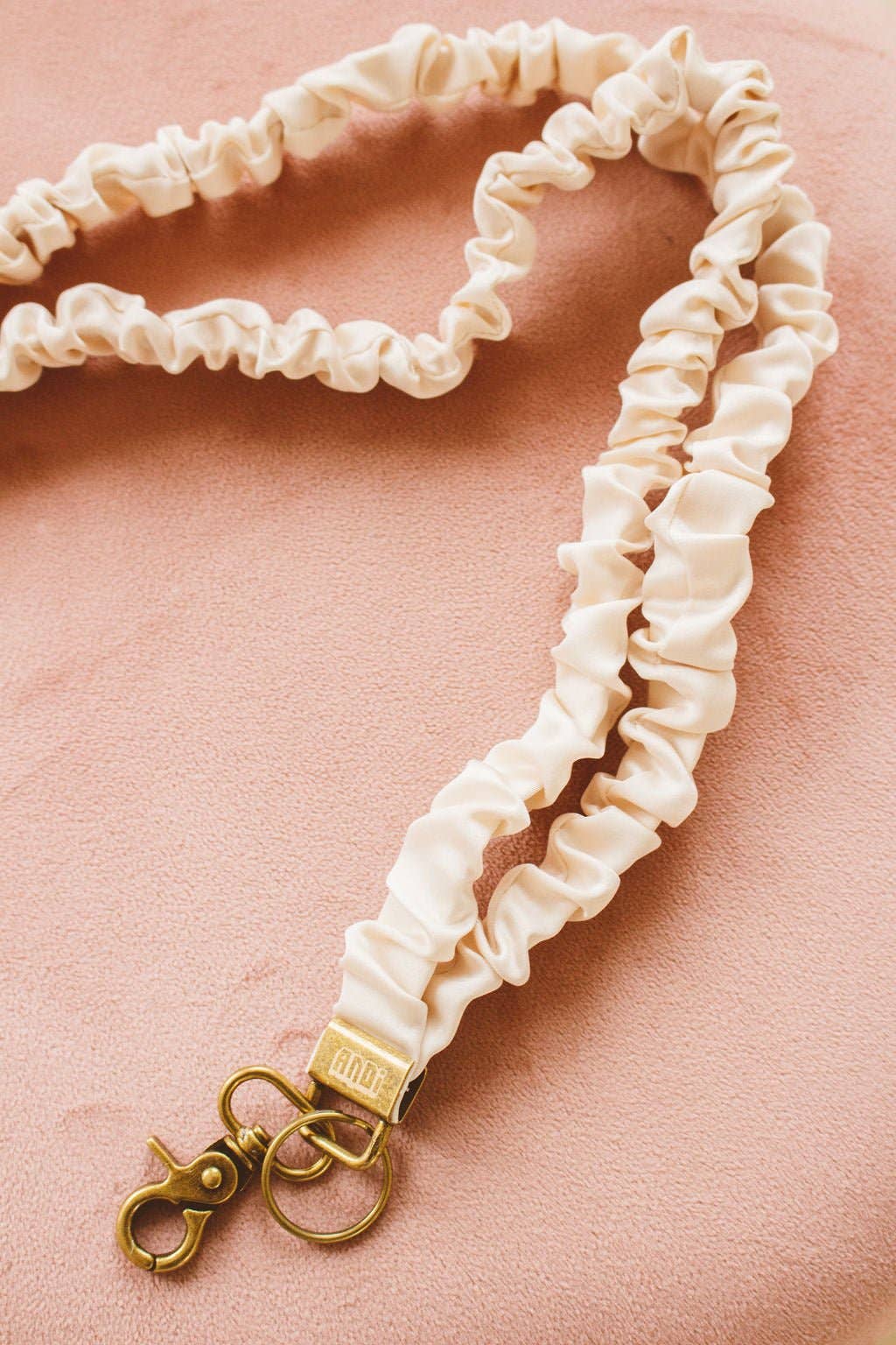 Oat Milk Luxe Scrunchie Lanyard