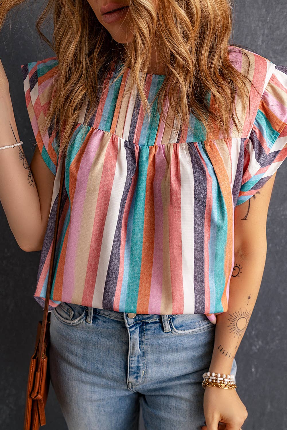 Alley's Striped Ruffle Top