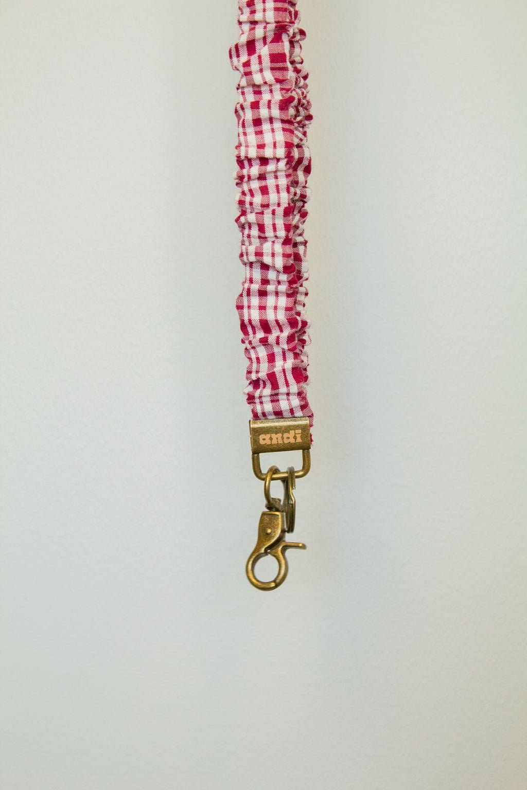 Maroon & White Checked Lanyard